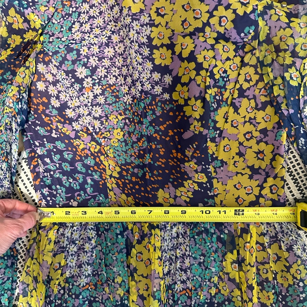 Beautiful Vintage Floral Sheer Long Sleeve Maxi Dress - Picture 4 of 6